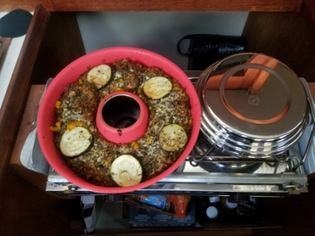 Pull-apart Pizza Bread made in our Omnia Stove Top Oven with the Silicone Liner, Cooking on a boat, meal planning Pull-apart Pizza Bread made in our Omnia Stove Top Oven with the Silicone Liner, Cooking on a boat, meal planning